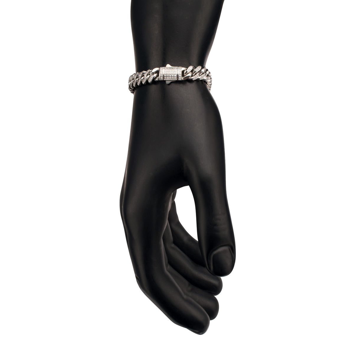 8mm Steel CZ Miami Cuban Bracelet