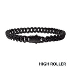 8mm Black Spinel Miami Cuban Bracelet