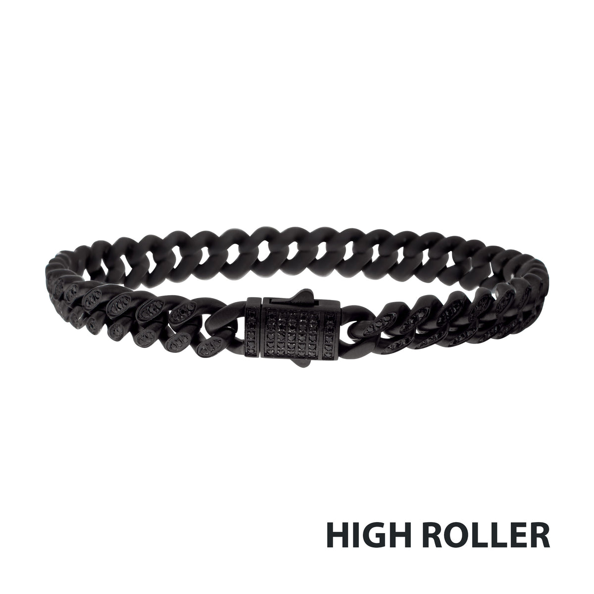 8mm Black Spinel Miami Cuban Bracelet