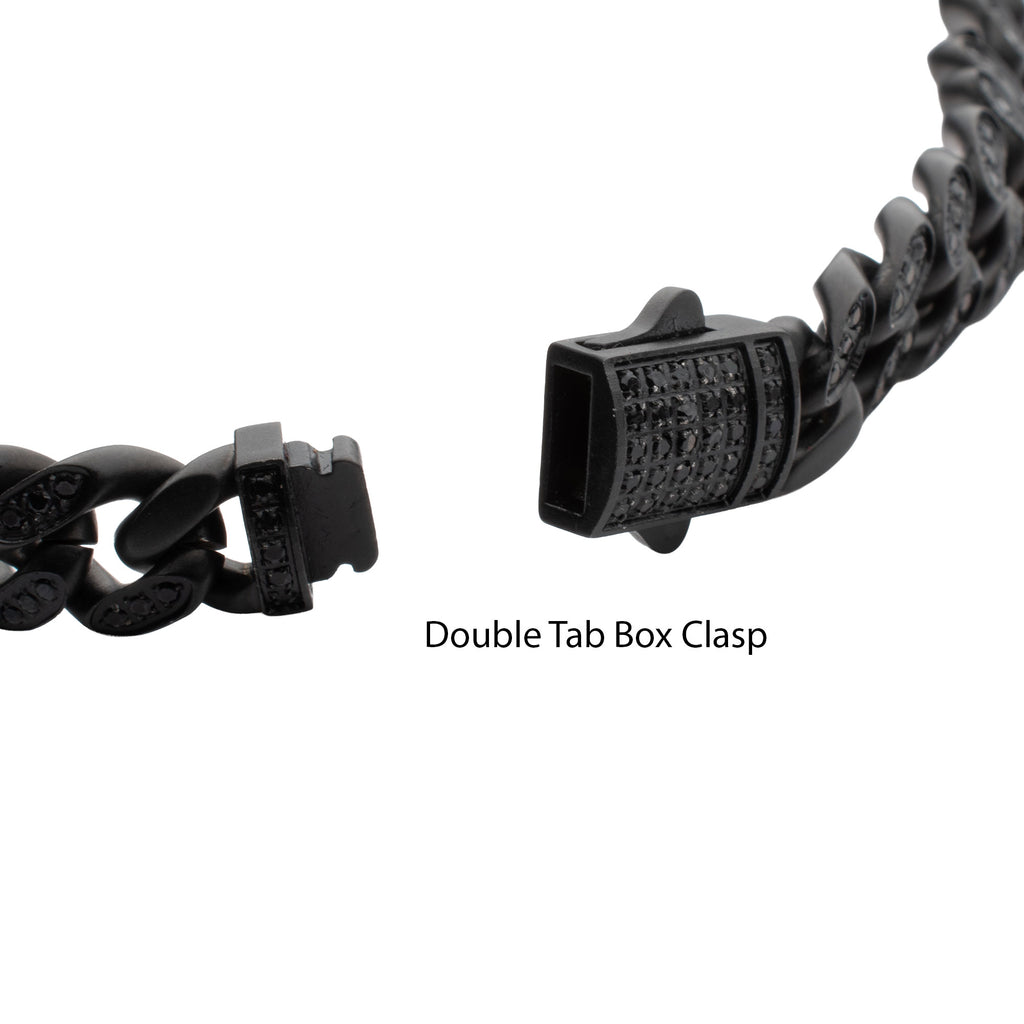 8mm Black Spinel Miami Cuban Bracelet