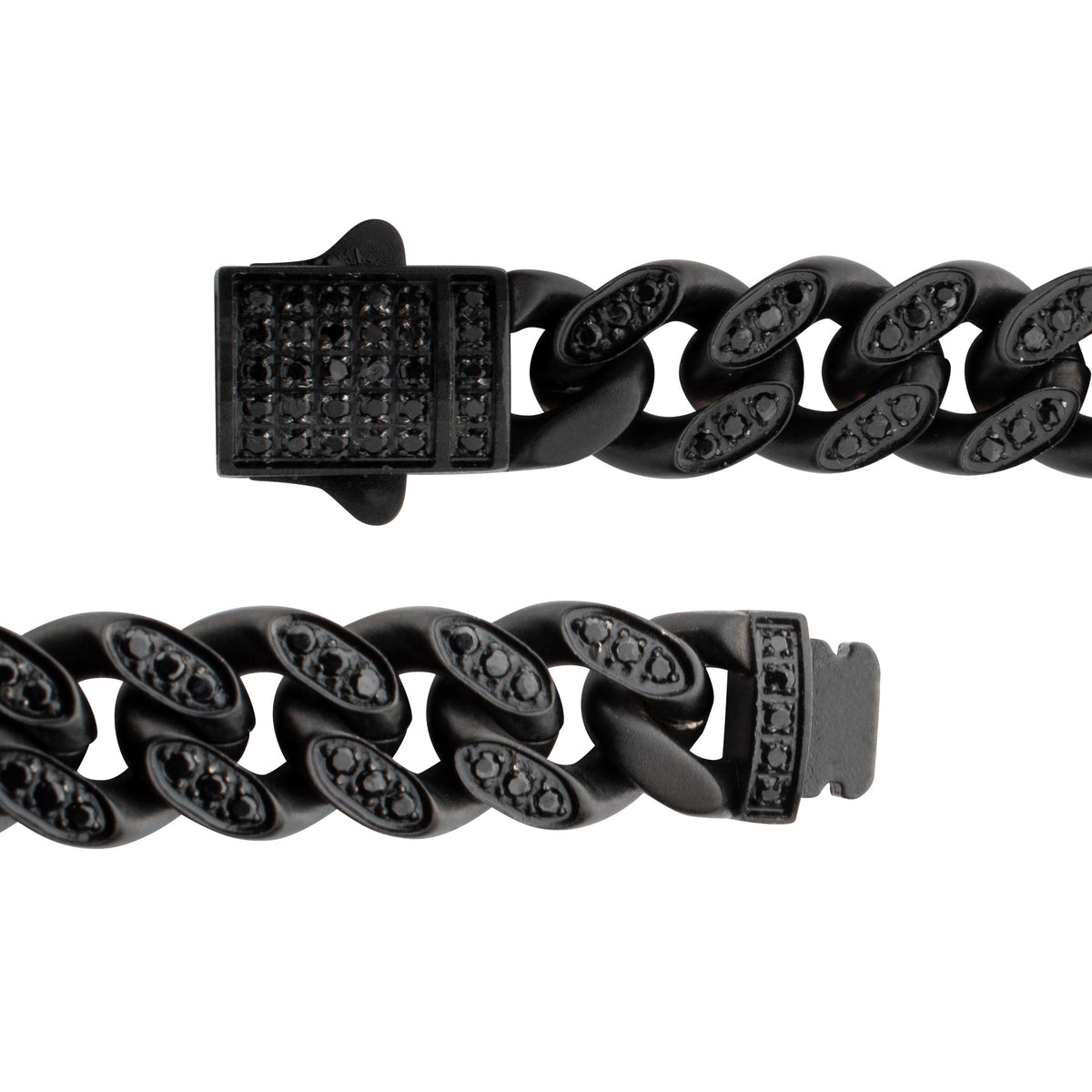 8mm Black Spinel Miami Cuban Bracelet