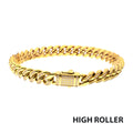 High Roller 8mm Gold CZ Miami Cuban Bracelet
