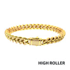 High Roller 8mm Gold CZ Miami Cuban Bracelet
