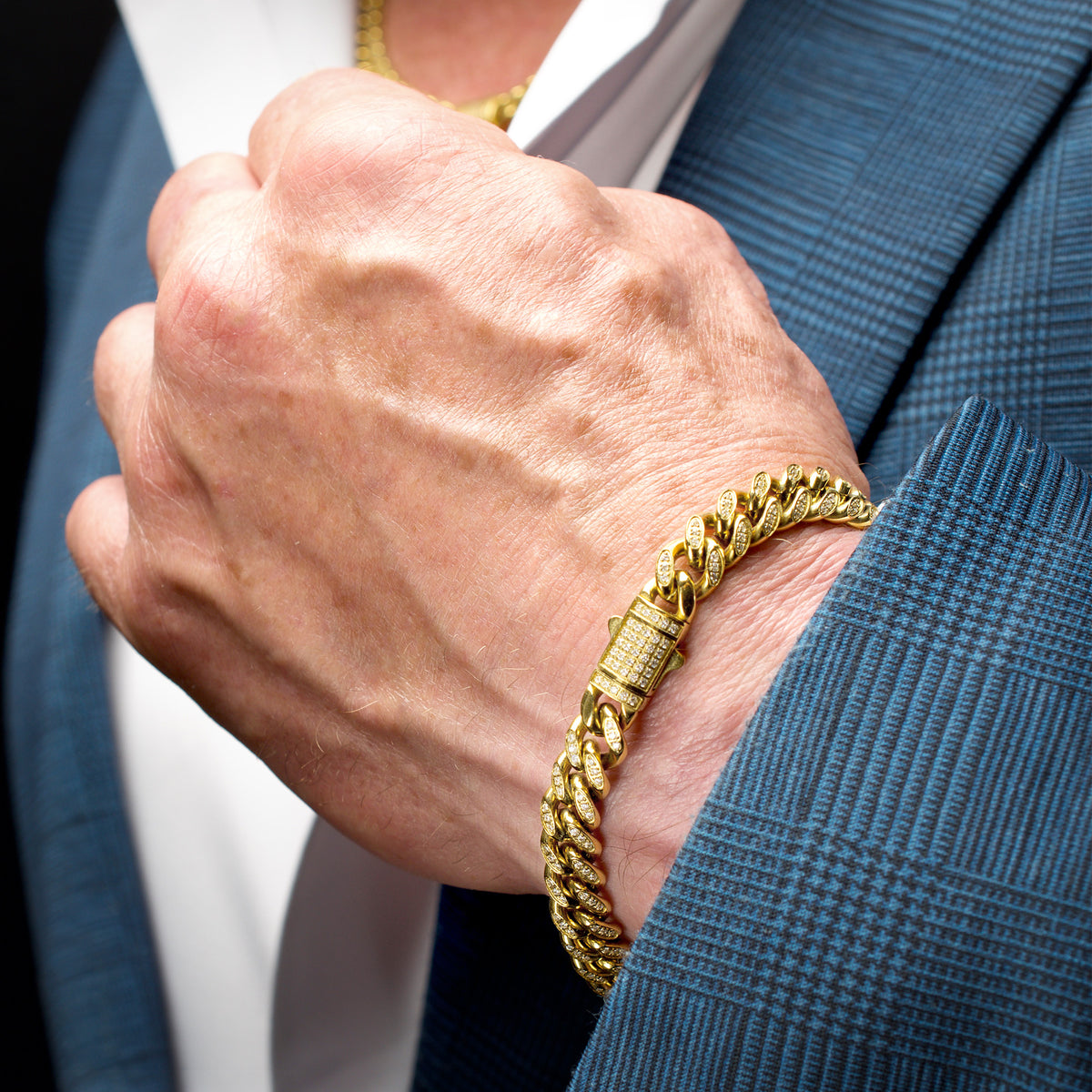 High Roller 8mm Gold CZ Miami Cuban Bracelet
