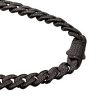 12mm Black Spinel Miami Cuban Necklace
