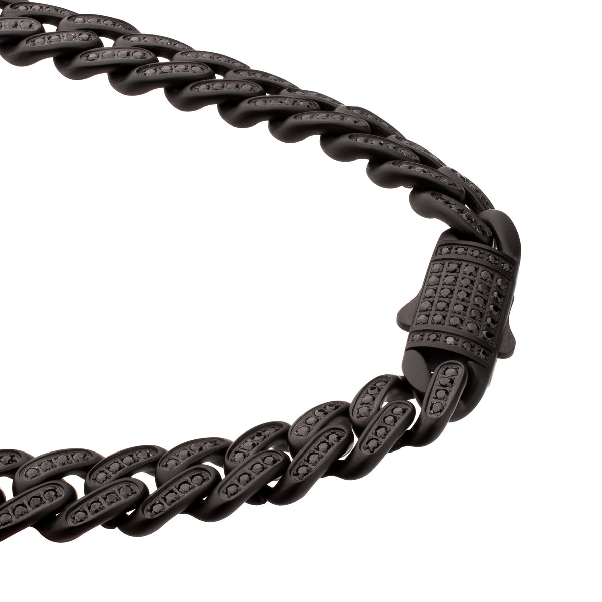 12mm Black Spinel Miami Cuban Necklace