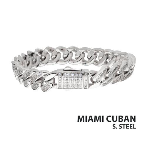 12mm Gold CZ Miami Cuban Bracelet