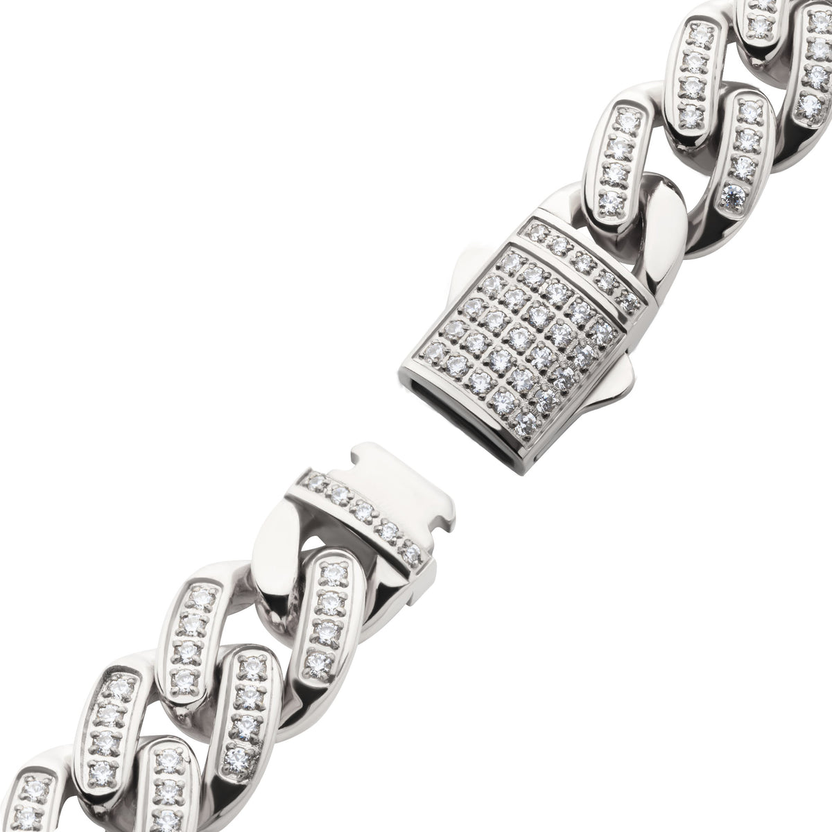12mm Steel CZ Miami Cuban Bracelet
