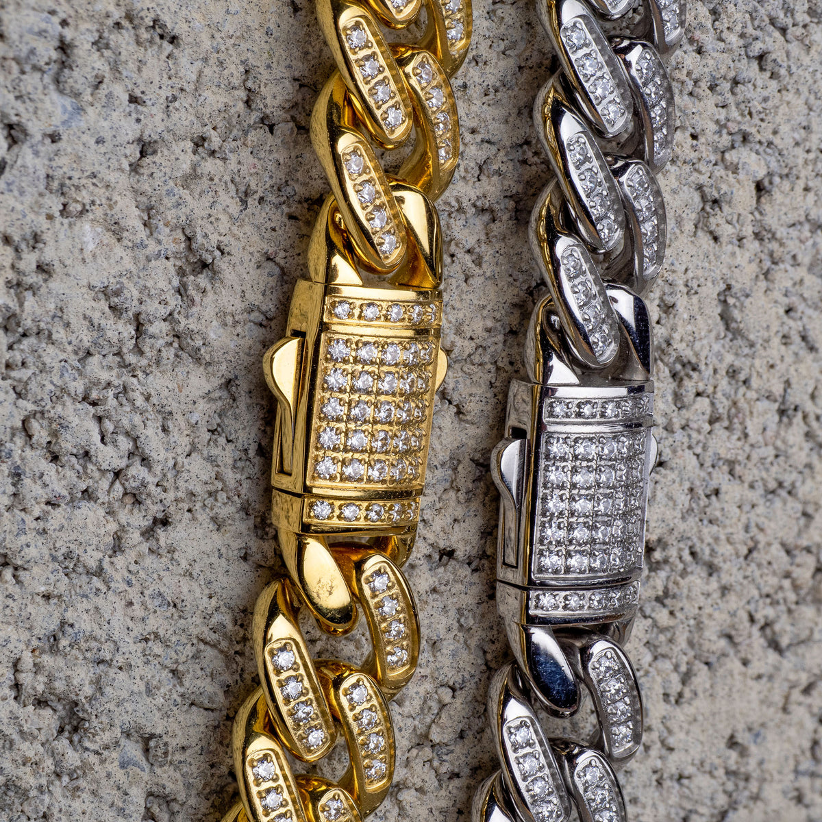12mm Gold CZ Miami Cuban Bracelet