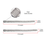 12mm Steel CZ Miami Cuban Bracelet