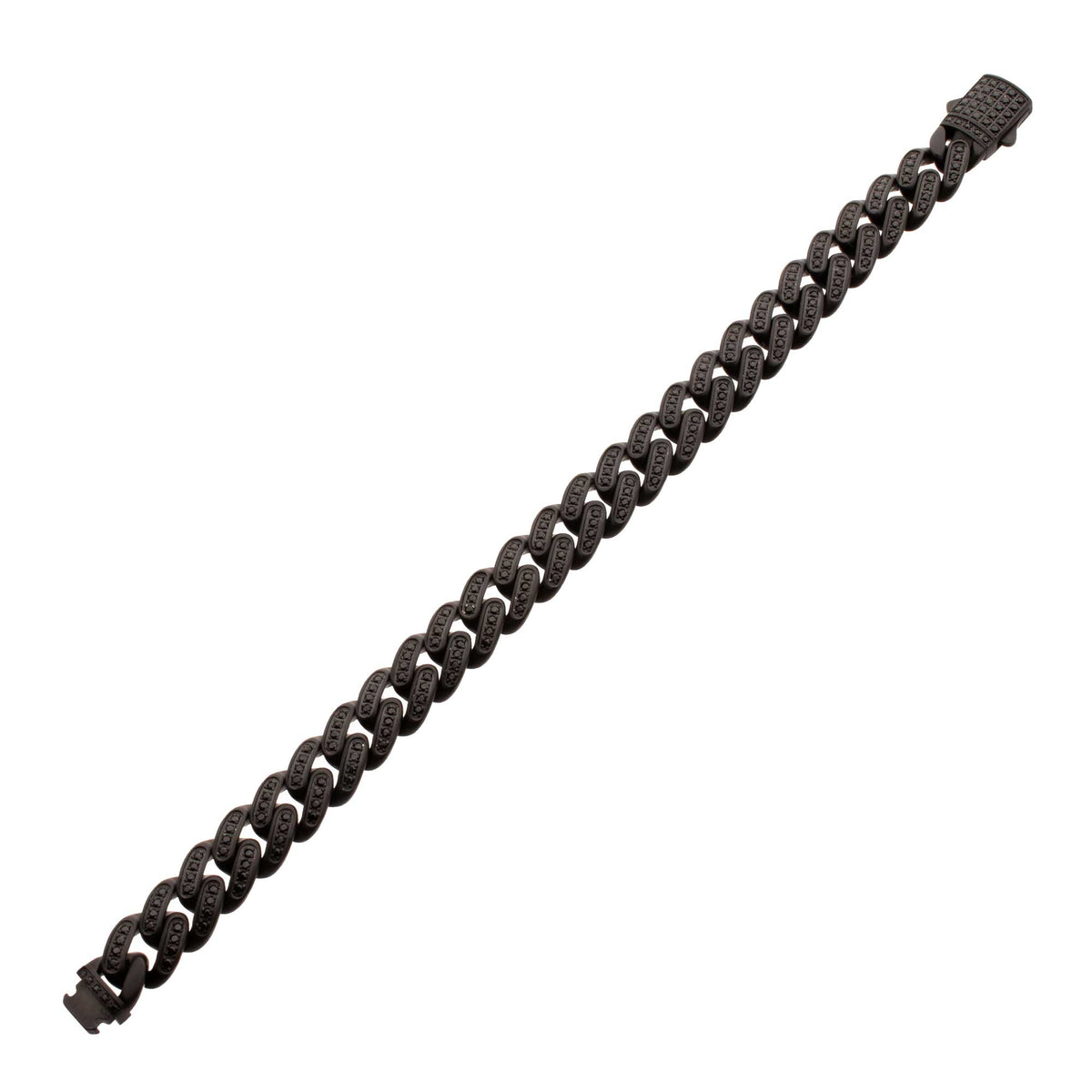 12mm Black Spinel Miami Cuban Bracelet