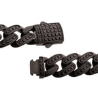 12mm Black Spinel Miami Cuban Bracelet