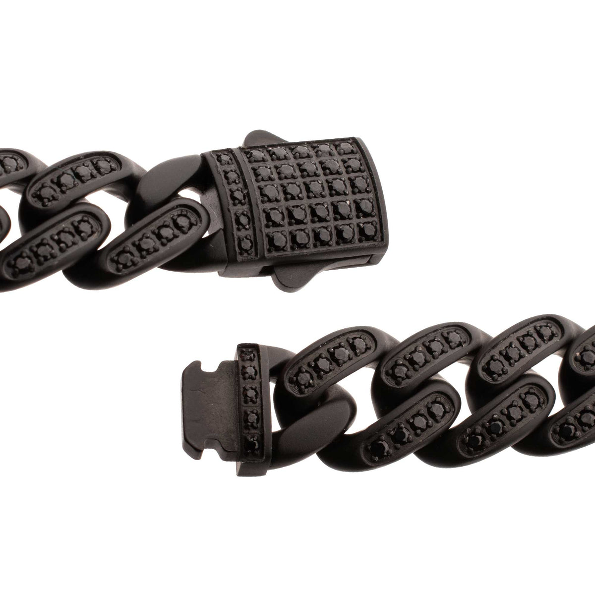 12mm Black Spinel Miami Cuban Bracelet