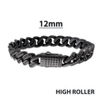 12mm Gunmetal Black Spinel Miami Cuban Bracelet