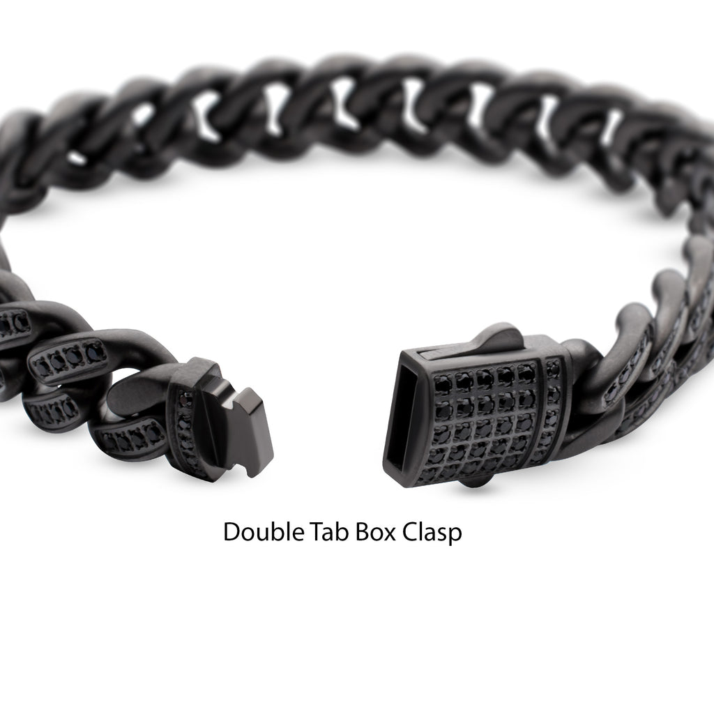 12mm Gunmetal Black Spinel Miami Cuban Bracelet