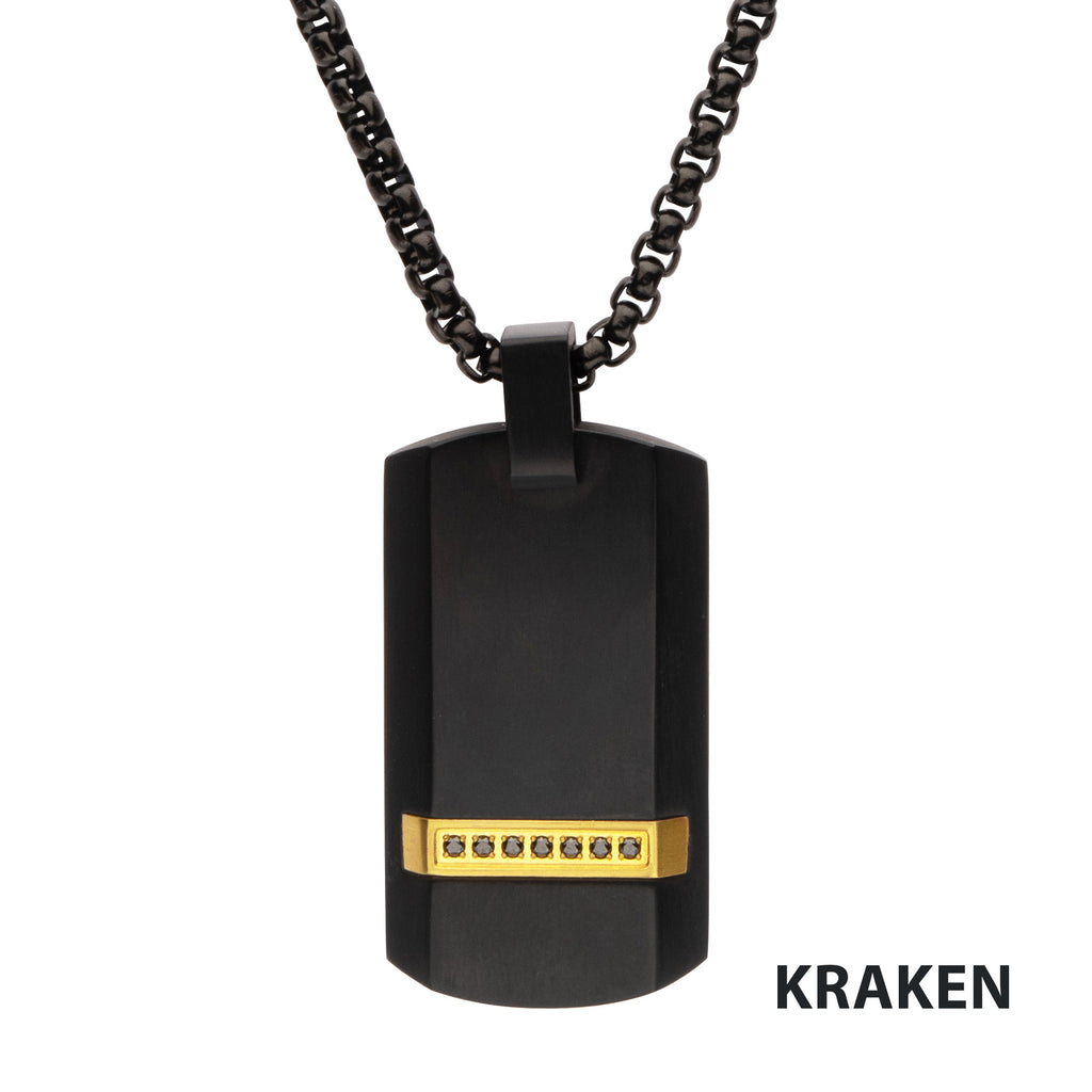 Black Sapphire Dog Tag Pendant