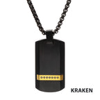 Black Sapphire Dog Tag Pendant