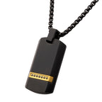 Black Sapphire Dog Tag Pendant