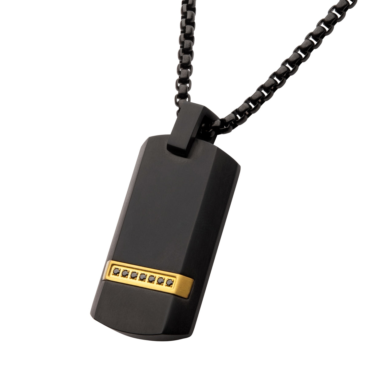 Black Sapphire Dog Tag Pendant