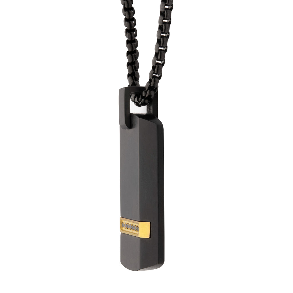 Black Sapphire Dog Tag Pendant