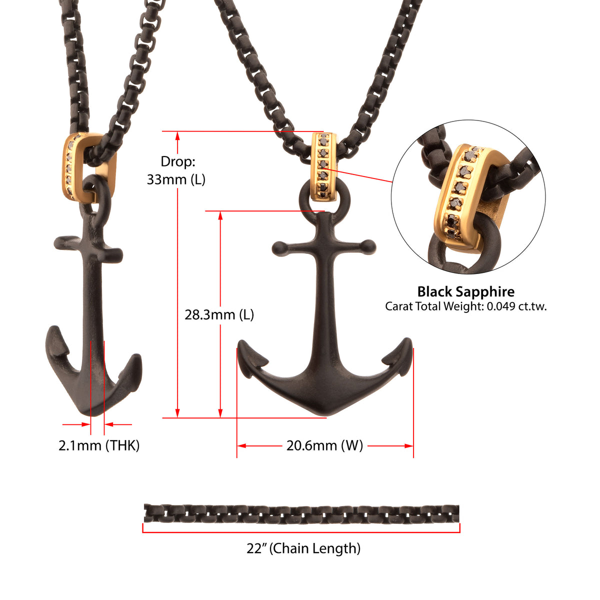 Kraken Black Sapphire Pendant