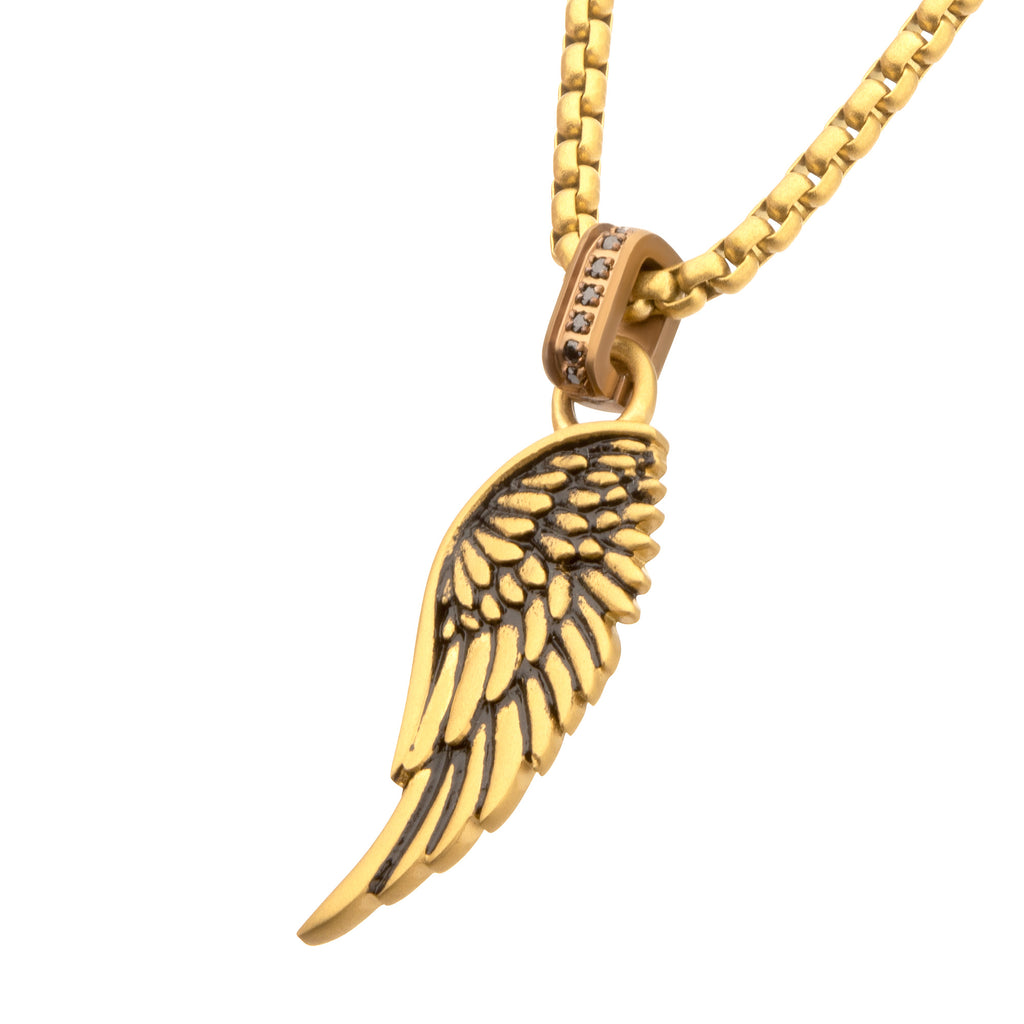 Gold Black Sapphire ID Pendant