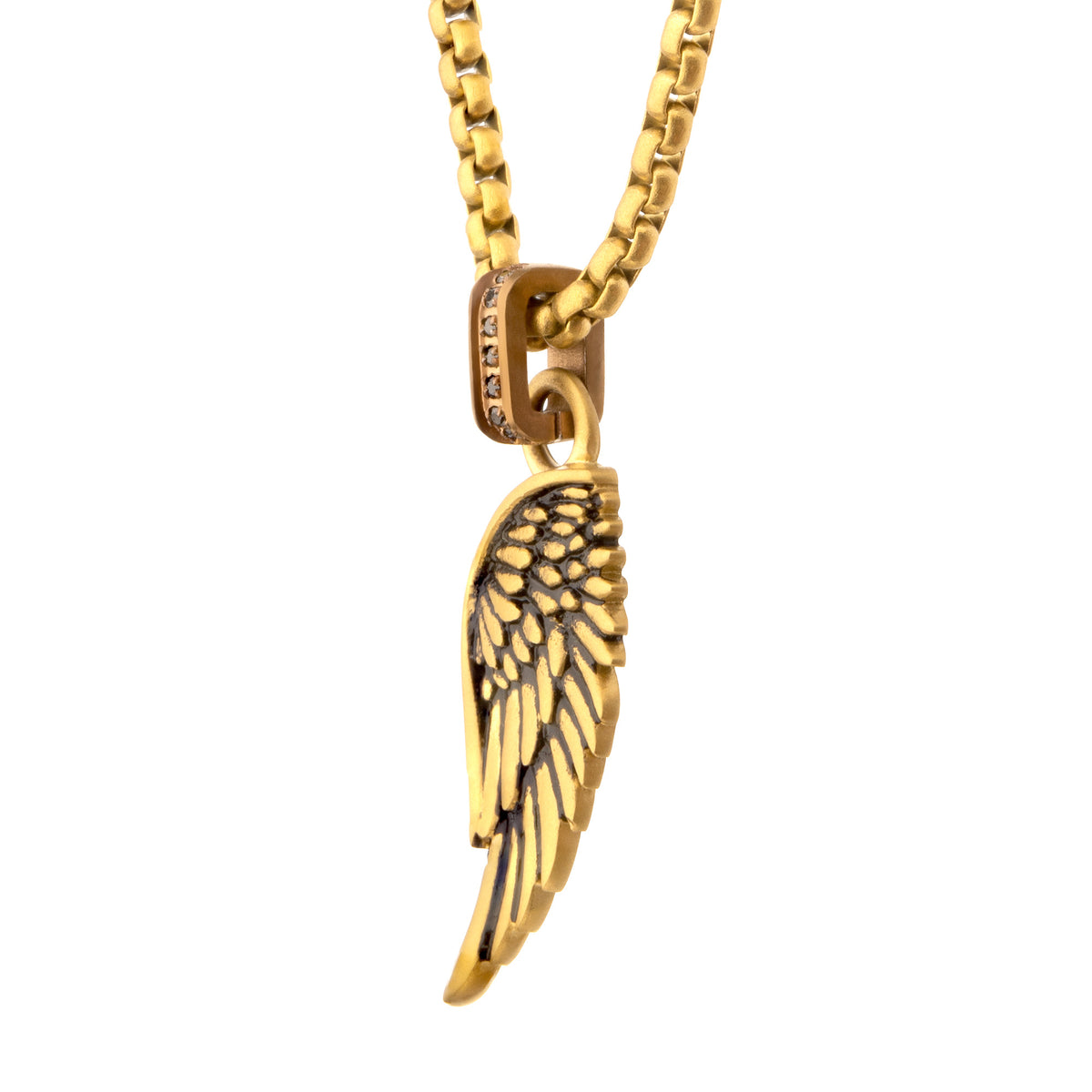 Gold Black Sapphire ID Pendant