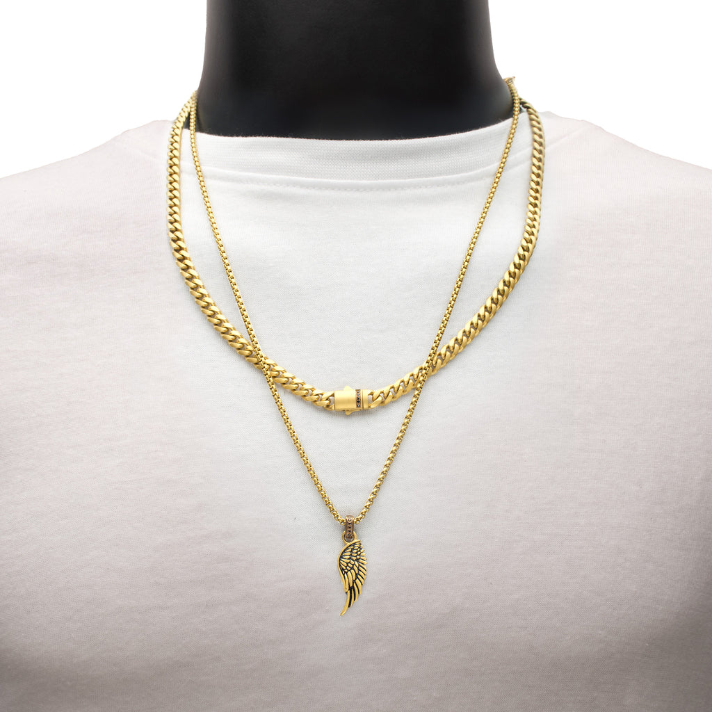Gold Black Sapphire ID Pendant