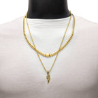 Gold Black Sapphire ID Pendant