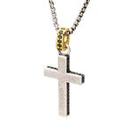 Sterling Silver Black Spinel Cross Pendant