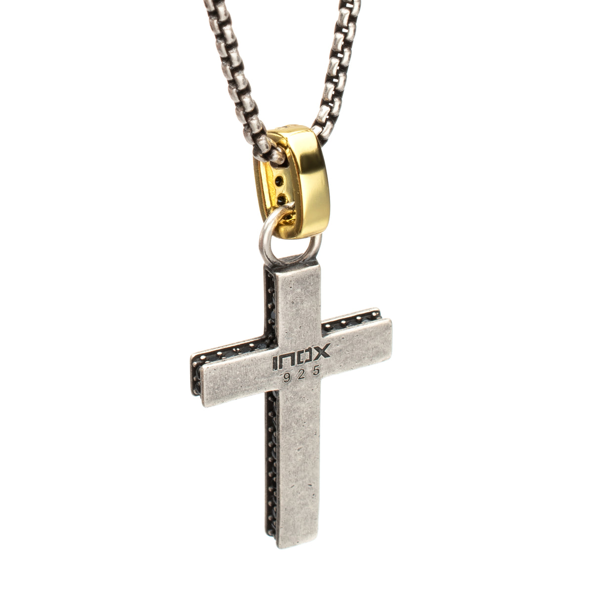 Sterling Silver Black Spinel Cross Pendant