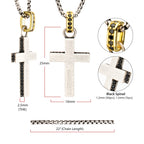 Sterling Silver Black Spinel Cross Pendant