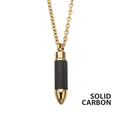 Carbon Gold Bullet Pendant