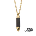 Carbon Gold Bullet Pendant