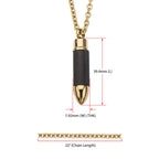 Carbon Gold Bullet Pendant