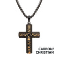 Carbon Black Sapphire Cross Pendant