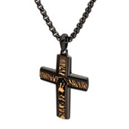 Carbon Black Sapphire Cross Pendant