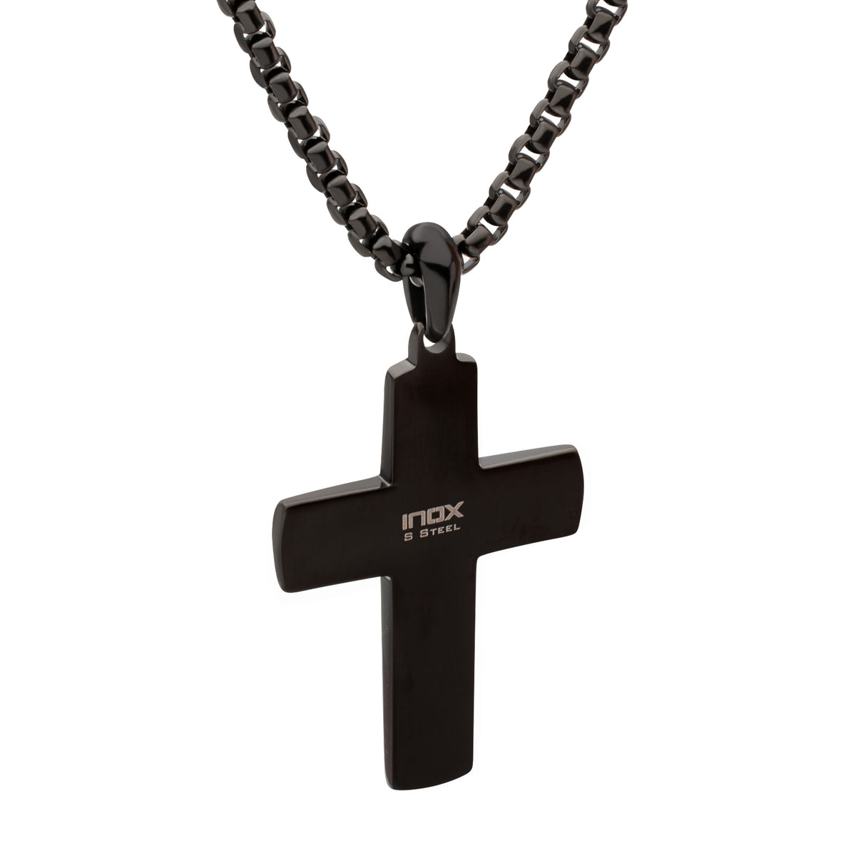 Carbon Black Sapphire Cross Pendant