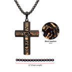 Carbon Black Sapphire Cross Pendant