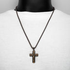 Carbon Black Sapphire Cross Pendant