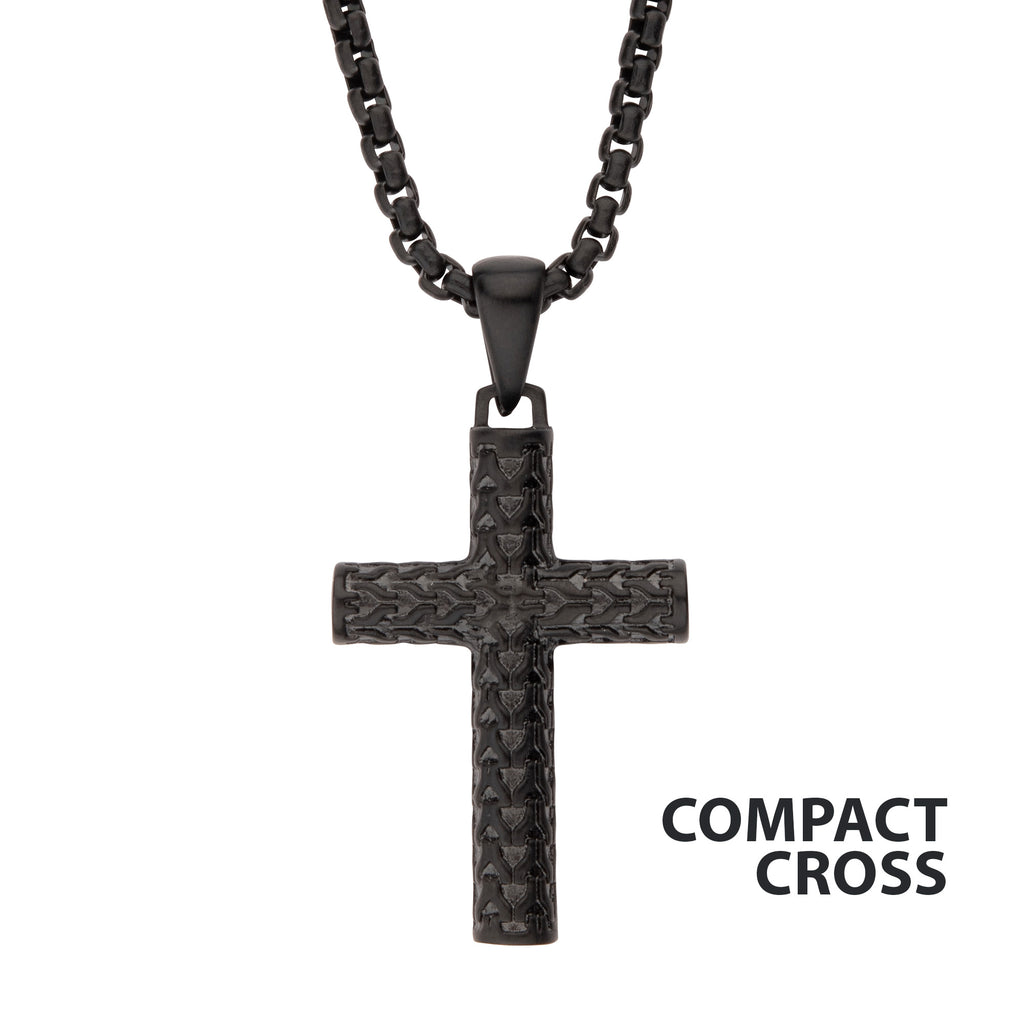 Black Scale Cross Pendant