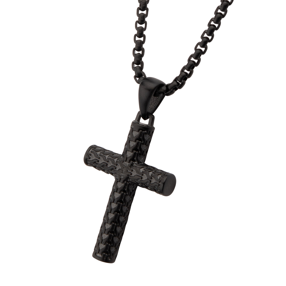 Black Scale Cross Pendant