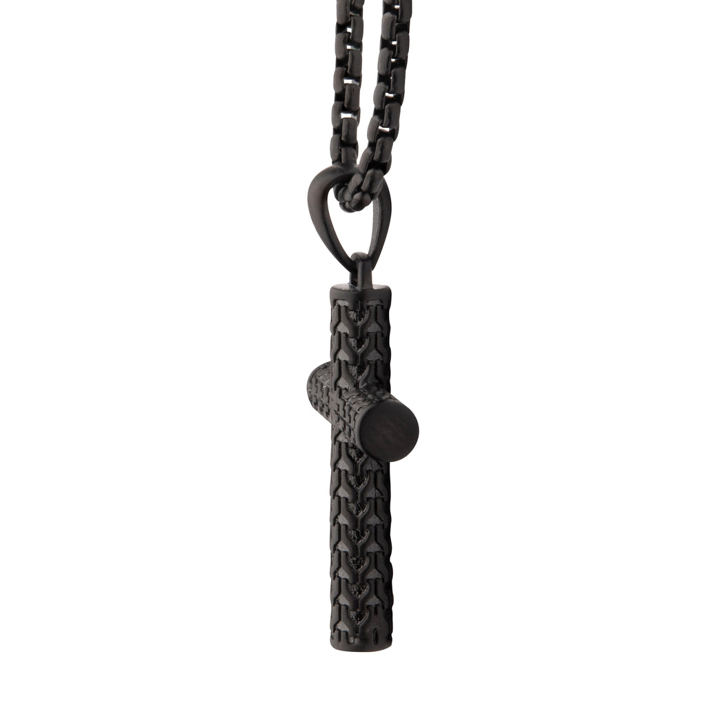Black Scale Cross Pendant