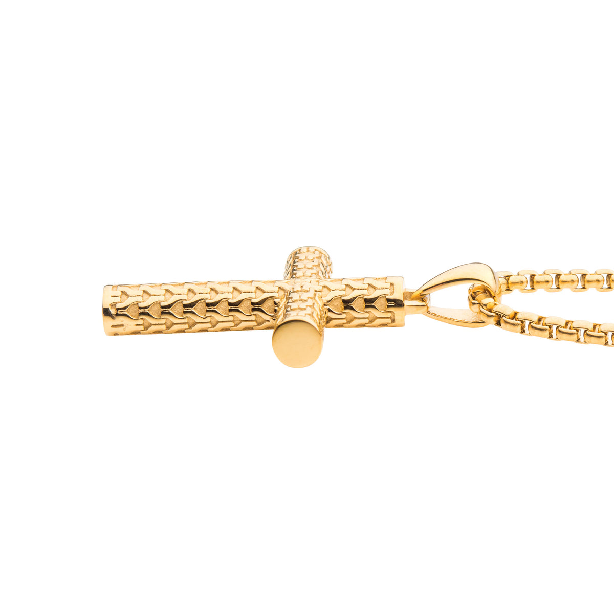 Gold Scale Cross Pendant
