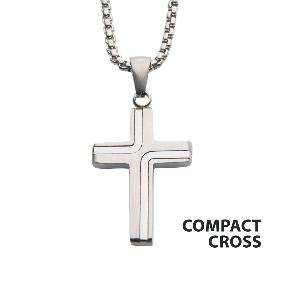 Steel Drop Cross Pendant