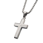 Steel Drop Cross Pendant