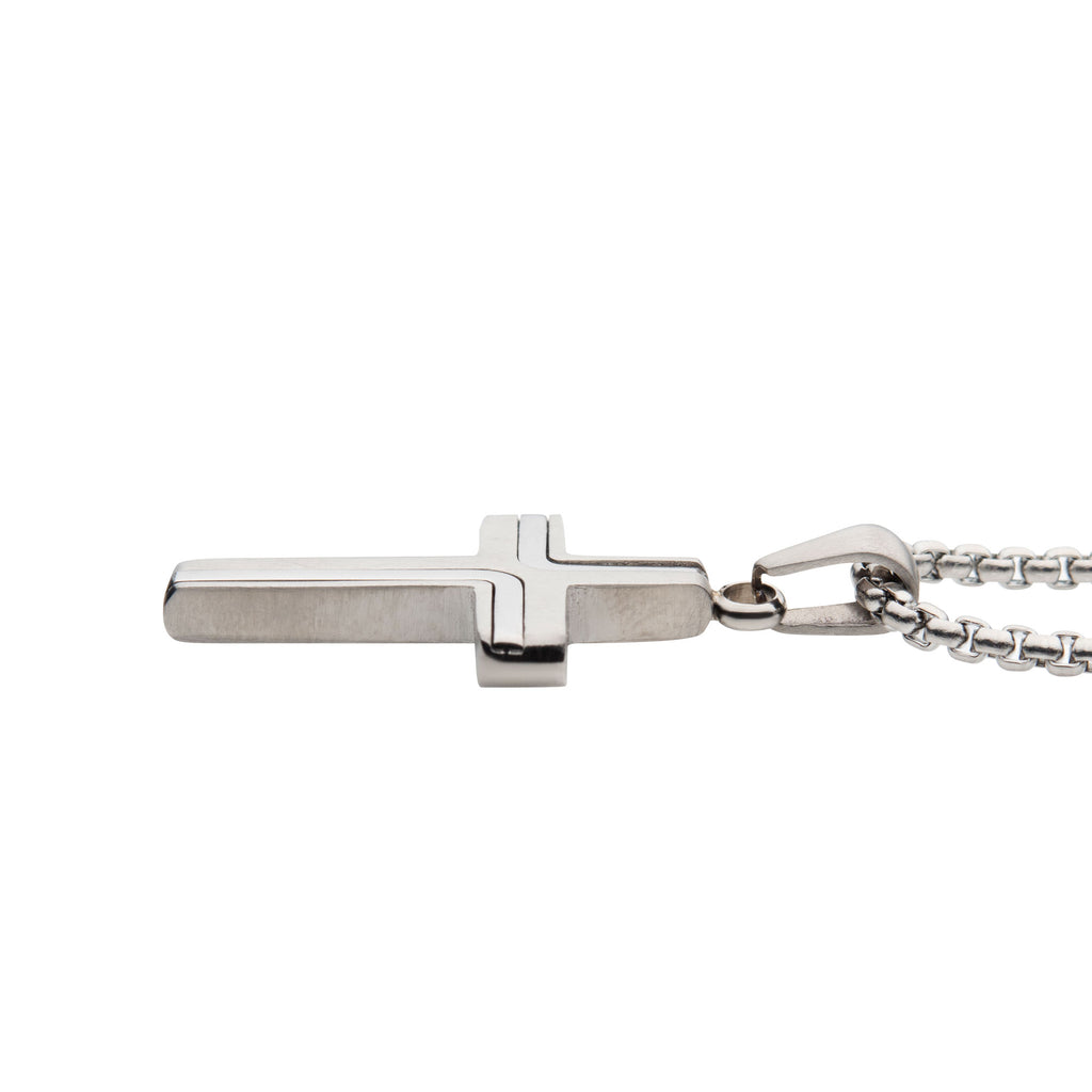 Steel Drop Cross Pendant