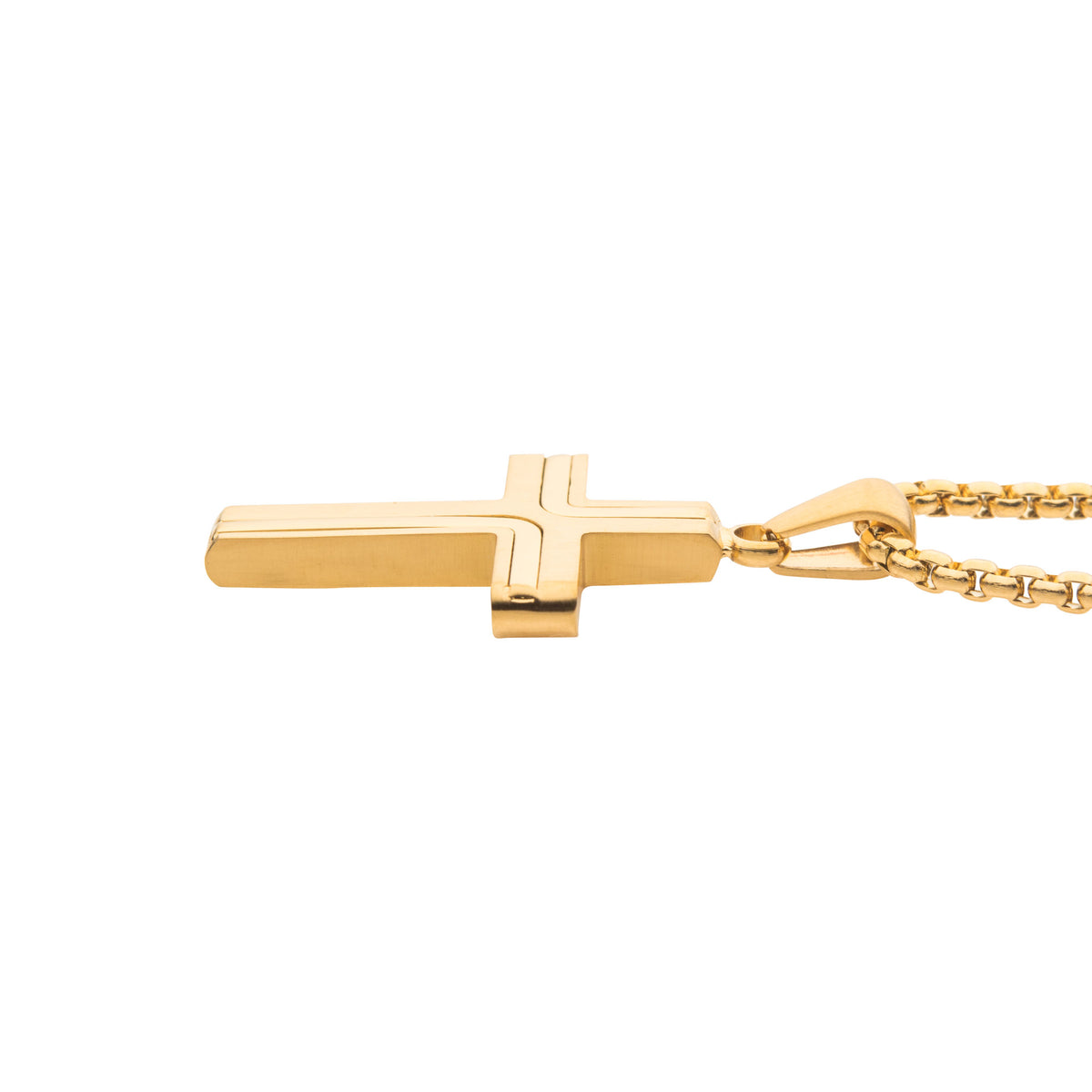 Gold Drop Cross Pendant