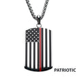 Steel Red Line Dog Tag Pendant