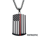 Steel Red Line Dog Tag Pendant